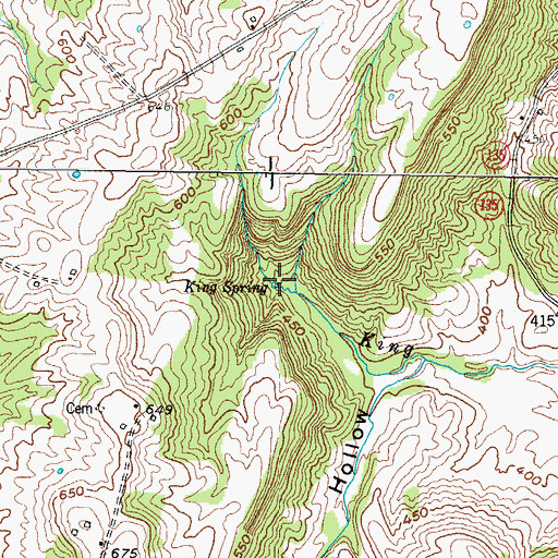 Topographic Map of King Spring, KY