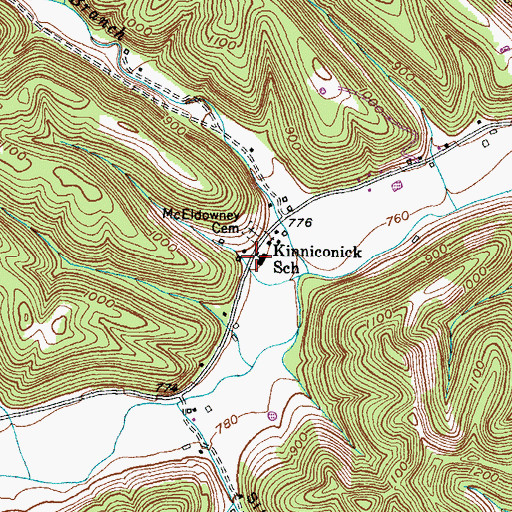 Topographic Map of Kinniconick School, KY