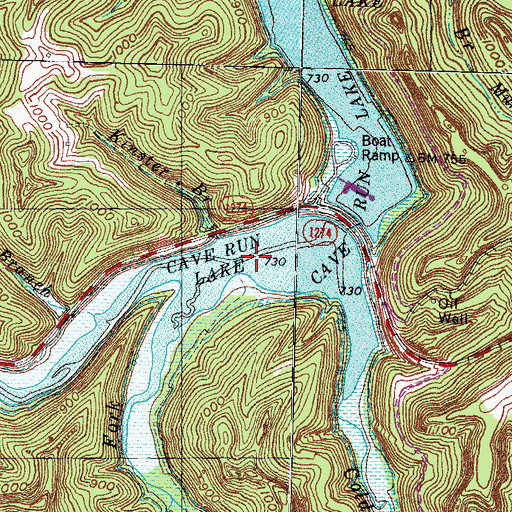 Topographic Map of Kinster Branch, KY