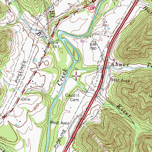 Topographic Map of Kiser Branch, KY