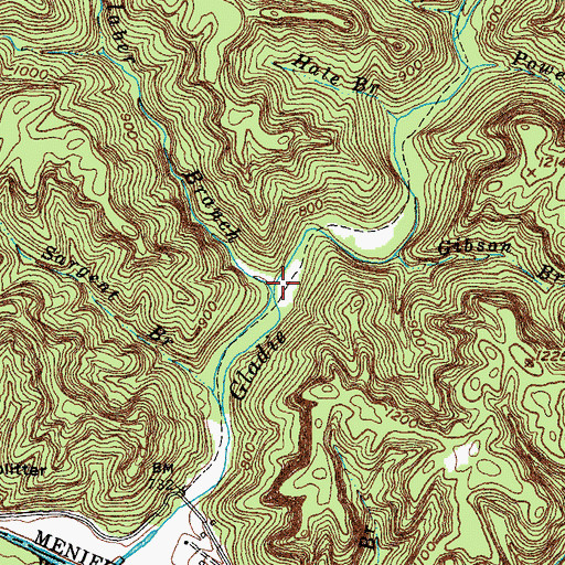 Topographic Map of Klaber Branch, KY