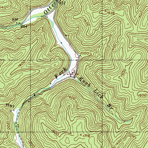 Topographic Map of Knob Lick Branch, KY