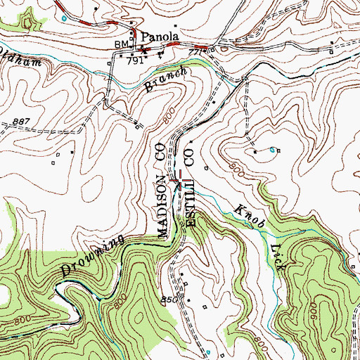 Topographic Map of Knob Lick Branch, KY