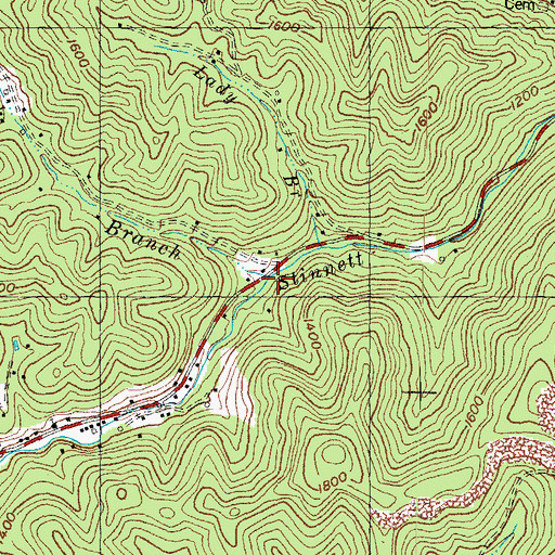 Topographic Map of Knoblick Branch, KY