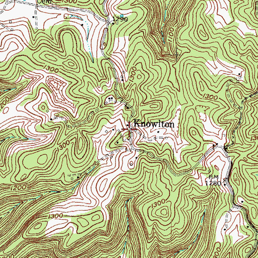 Topographic Map of Knowlton, KY