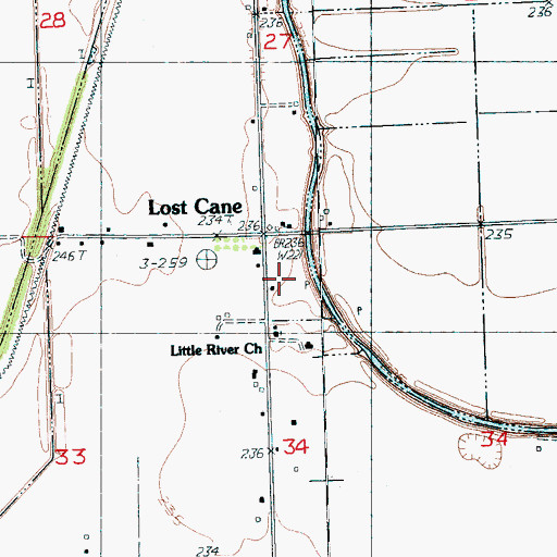 Topographic Map of Little River Church, AR