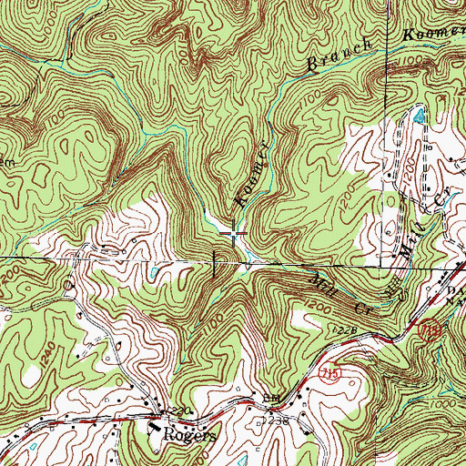 Topographic Map of Koomer Branch, KY