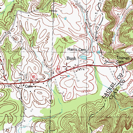Topographic Map of Lake School, KY