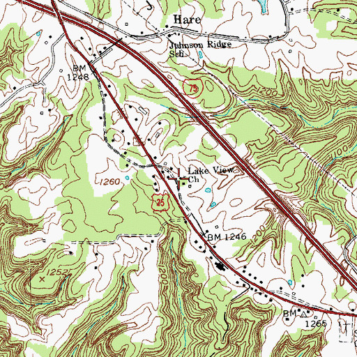 Topographic Map of Lake View Church, KY