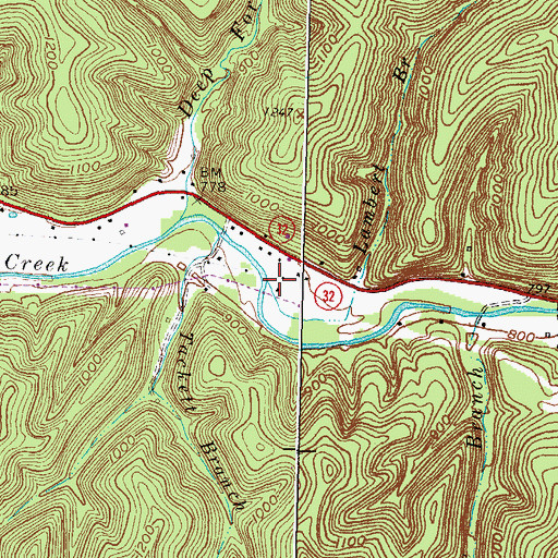 Topographic Map of Lambert Branch, KY