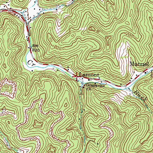 Topographic Map of Lamont, KY