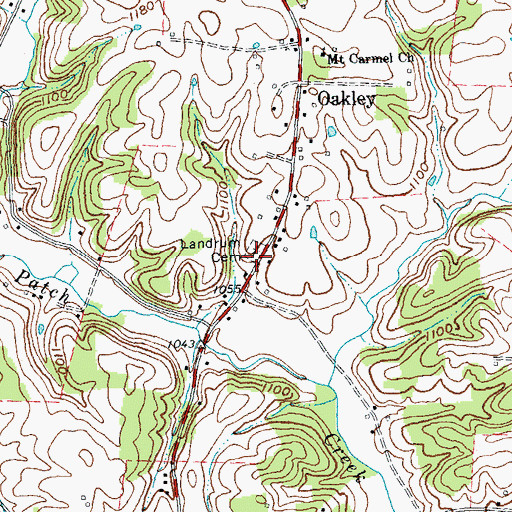 Topographic Map of Landrum Cemetery, KY