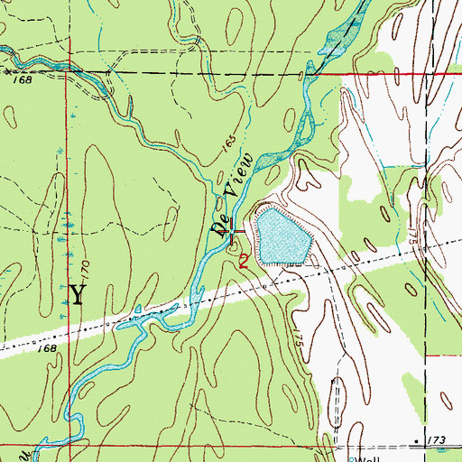 Topographic Map of Little Robe Bayou, AR