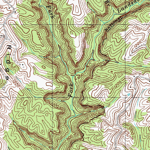 Topographic Map of Landsaw Branch, KY