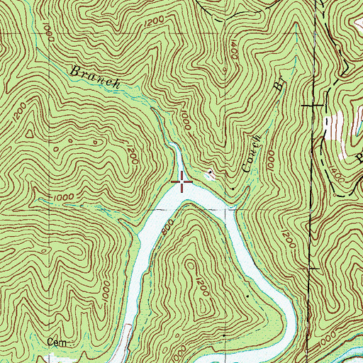 Topographic Map of Langdon Branch, KY