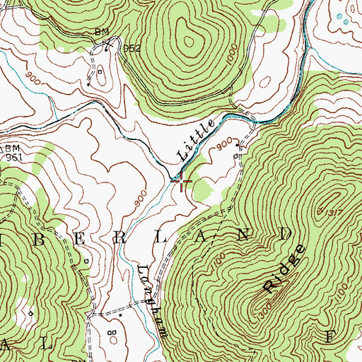 Topographic Map of Langham Branch, KY