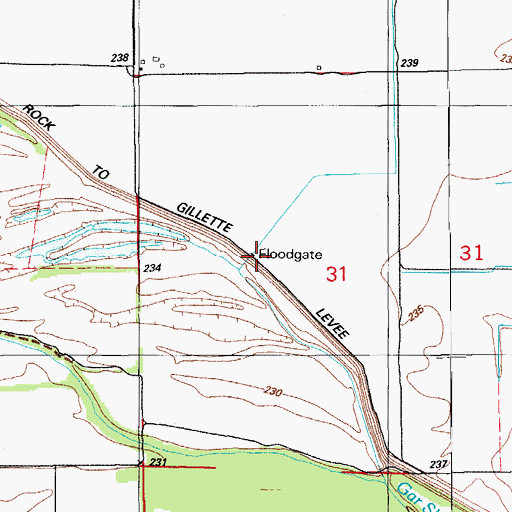 Topographic Map of Little Rock Gillett Levee, AR