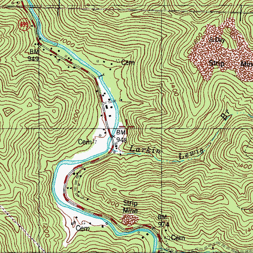 Topographic Map of Larkin Lewis School, KY