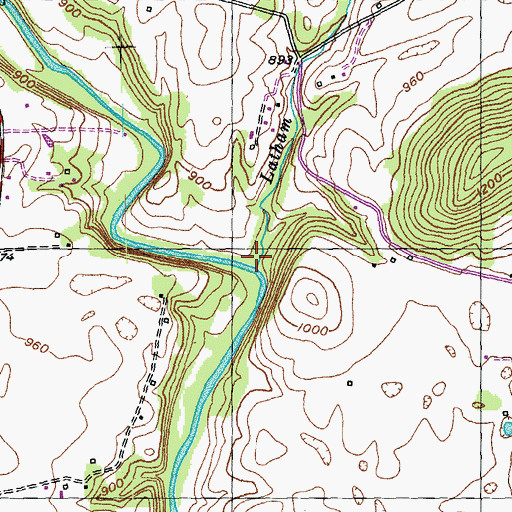 Topographic Map of Latham Branch, KY