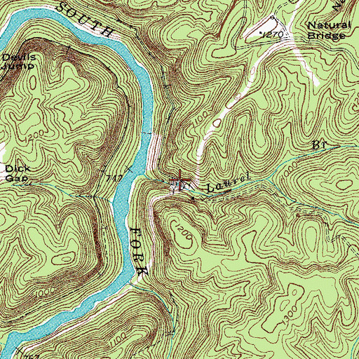 Topographic Map of Laurel Branch, KY
