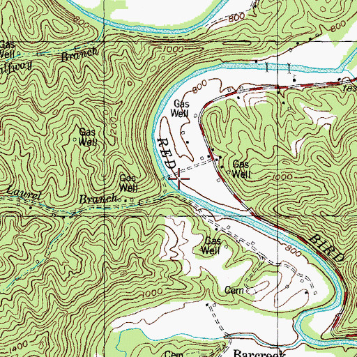 Topographic Map of Laurel Branch, KY