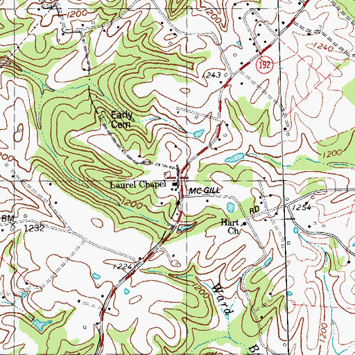 Topographic Map of Laurel Chapel Christian Church, KY