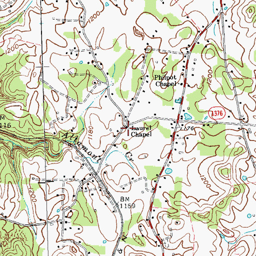 Topographic Map of London Chapel Baptist Church, KY