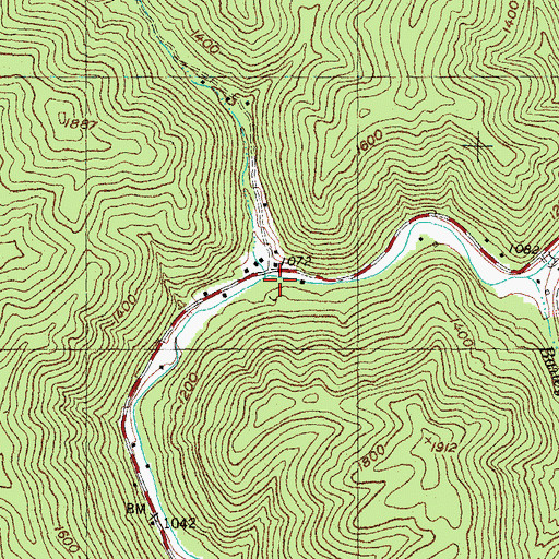 Topographic Map of Laurel Creek, KY