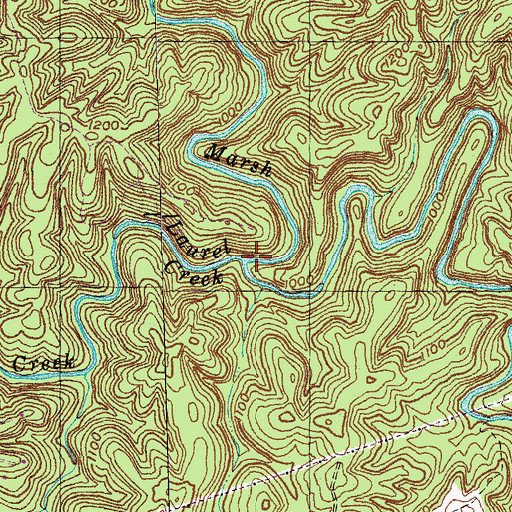 Topographic Map of Laurel Creek, KY