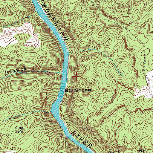 Topographic Map of Laurel Crossing Branch, KY