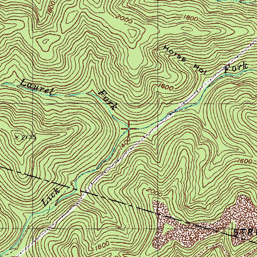 Topographic Map of Laurel Fork, KY