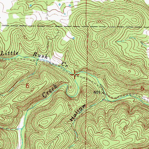 Topographic Map of Little Rush Creek, AR