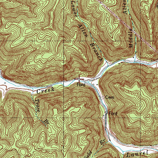 Topographic Map of Laurel Fork, KY