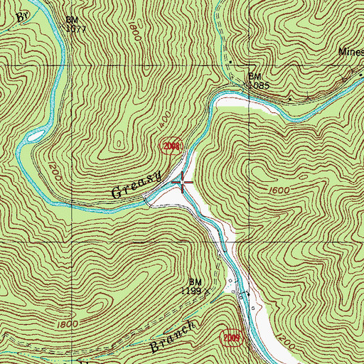 Topographic Map of Laurel Fork, KY