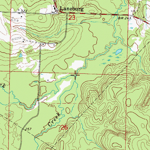 Topographic Map of Little Sandy Creek, AR