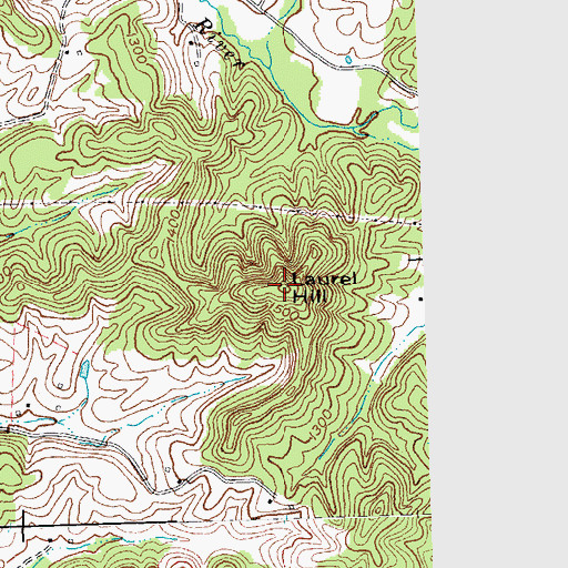 Topographic Map of Laurel Hill, KY