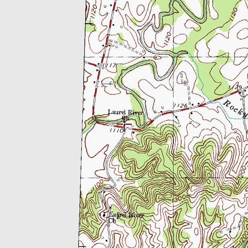 Topographic Map of Laurel River United Baptist Church, KY