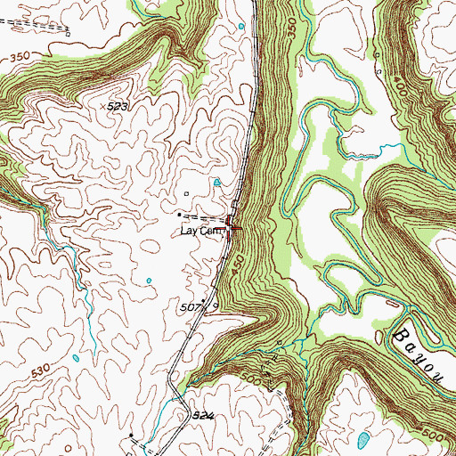 Topographic Map of Lay Cemetery, KY