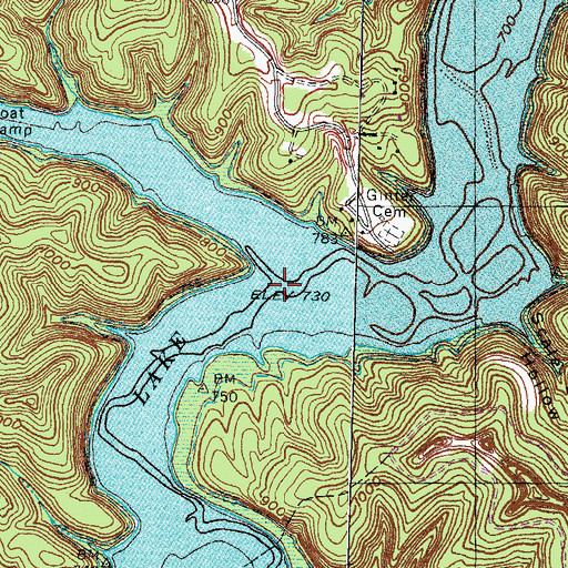Topographic Map of Leatherwood Creek, KY