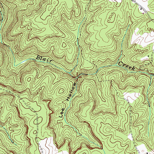 Topographic Map of Lee Hollow, KY