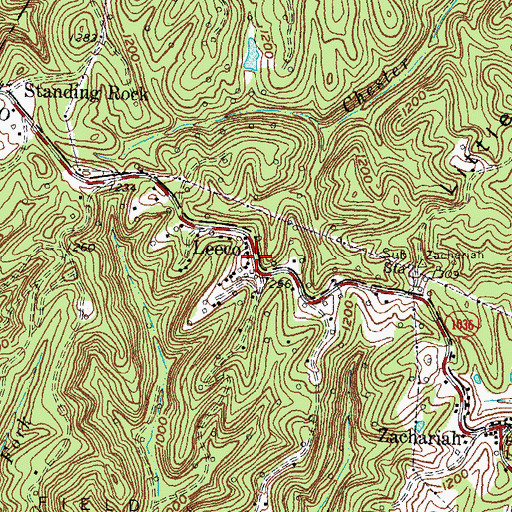 Topographic Map of Leeco, KY