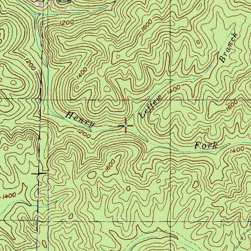 Topographic Map of Leffew Branch, KY