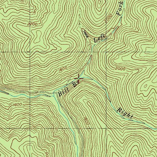 Topographic Map of Left Fork Bill Branch, KY