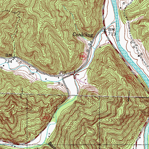 Topographic Map of Left Fork Island Creek, KY