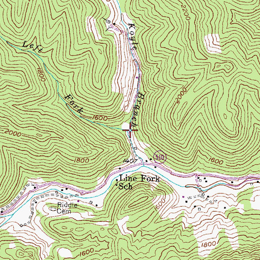 Topographic Map of Left Fork Koyle Branch, KY
