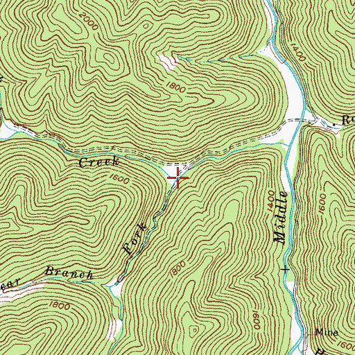 Topographic Map of Left Fork Marrowbone Creek, KY