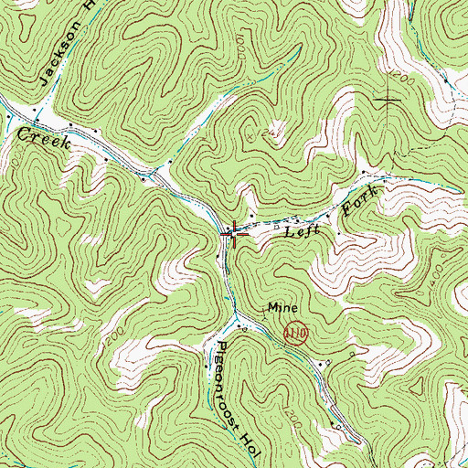 Topographic Map of Left Fork Turners Creek, KY