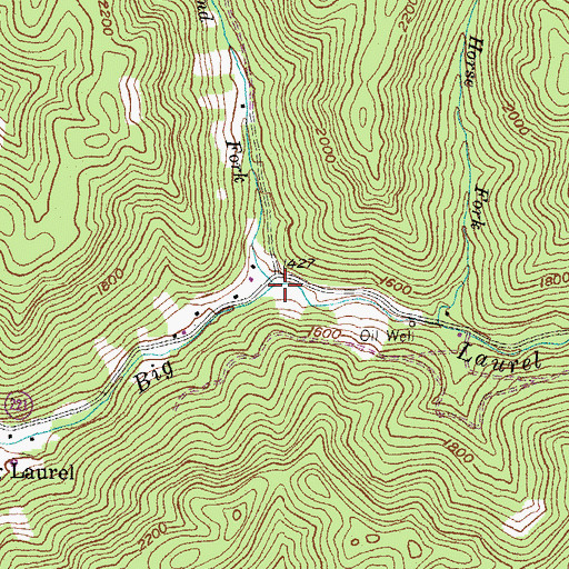 Topographic Map of Lefthand Fork, KY