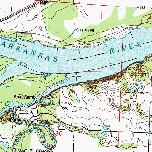 Topographic Map of Little Vache Grasse Creek, AR