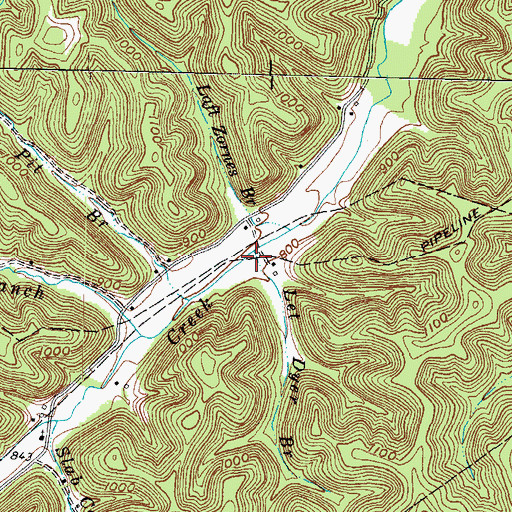 Topographic Map of Let Dyer Branch, KY